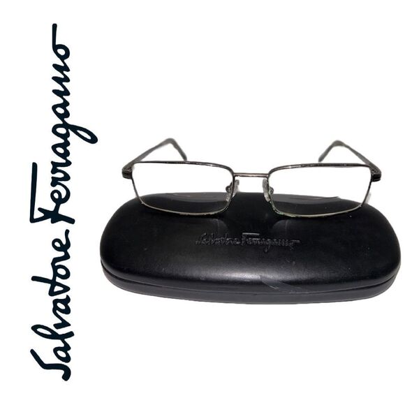 Salvatore Ferragamo Other - Salvatore Ferragamo Metal Frame Prescription Glasses with Leather Case